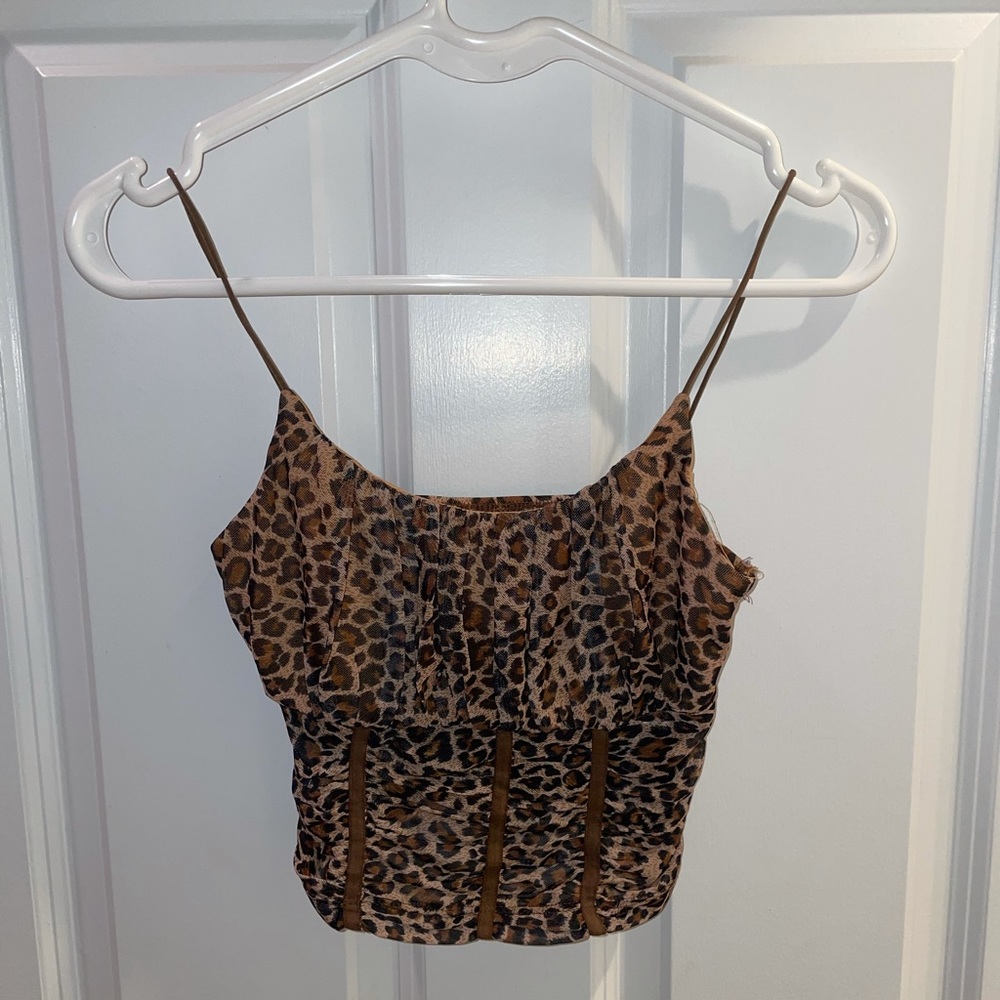 Princess Polly Cheetah Cropped Top - Size US 0